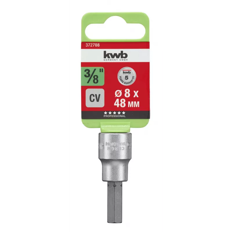kwb 372708 ārējā sešstūra uzgriežņu atslēgas uzgalis 8 mm 3/8 collu piedziņa