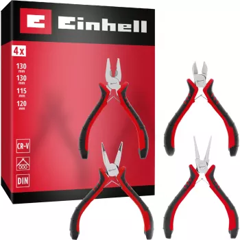 Einhell 370532 knaibles komplekts (3 gab.) | hroma-vanādija tērauds | kombinētās, diagonālās un garo degunu knaibles