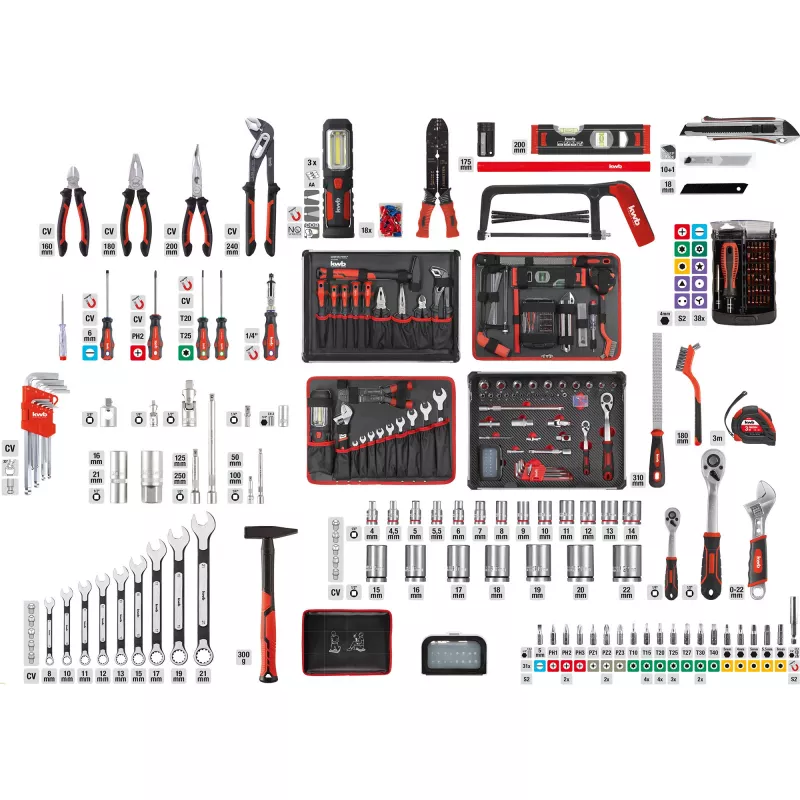 kwb 370680 instrumentu komplekts 68 priekšmeti ar rokas instrumentiem