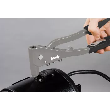 kwb 407200 aklo kniedžu kniedētājs ar 4 sprauslām (2,4–4,8 mm), manuāls rokas kniedētājs alumīnija un tērauda kniedēm