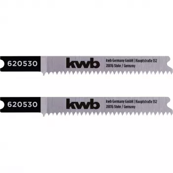 kwb 620530 Bi-metāla finierzāģa asmeņi laminātam un kokam, T-kāts, 2 gab.