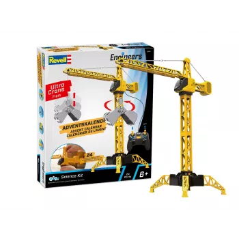 Revell Advent Calendar Mega Crane 3D puzzle, 108 detaļas, Snap-Fit, 24 durvis, no 10 gadu vecuma