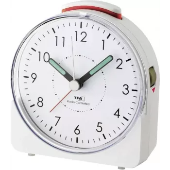 TFA DOSTMANN 60.1508.02 Sunrise modinātājs ar pamodināšanas gaismu, FM radio, daudzkrāsu LED, diviem modinātājiem, USB uzlādes portu, balts