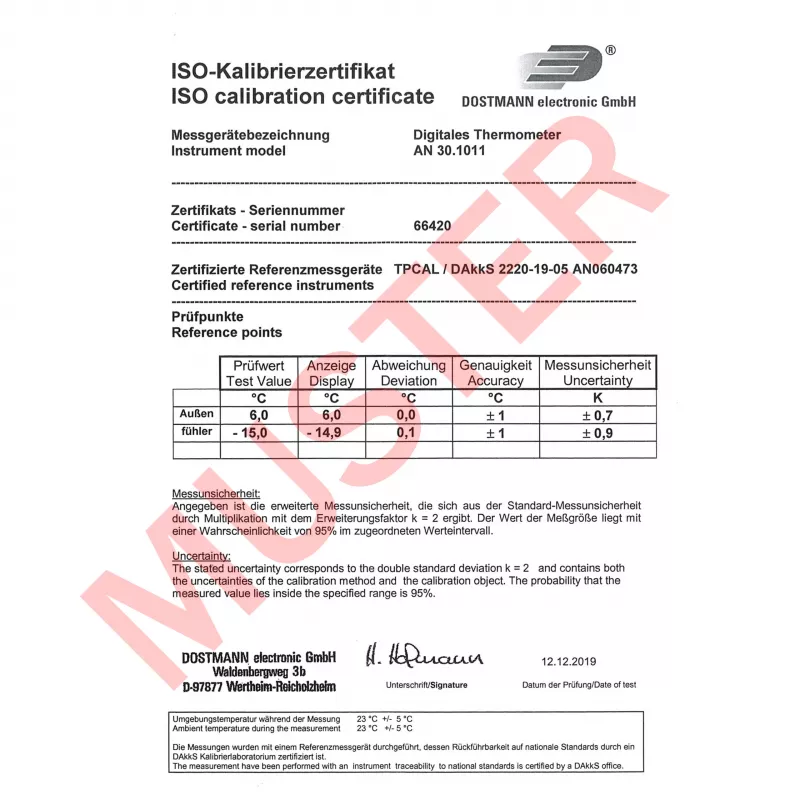 TFA Dostmann vadu termometrs melns-balts (30.1011.K)