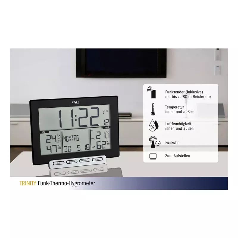 TFA Dostmann 30.3058.01 Trinity bezvadu termo-higrometrs