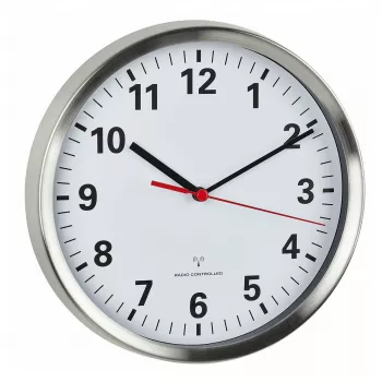 TFA Dostmann 60.3529.02 radio vadīts sienas pulkstenis 220 mm alumīnija ar kluso skenēšanas mehānismu