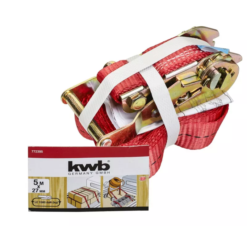 kwb 772395 viengabala savilkšanas siksna 2,5 m x 25 mm, 250 daN, oranža