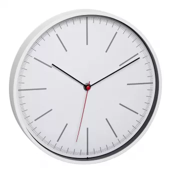 TFA Dostmann 60.3049.02 apaļš balts kvarca sienas pulkstenis