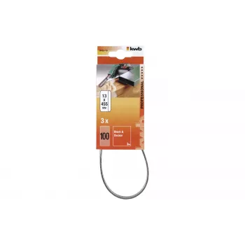 KWB 910510 slīpēšanas lentu komplekts, 100 graudainība, 457 mm x 13 mm, 3 gab.