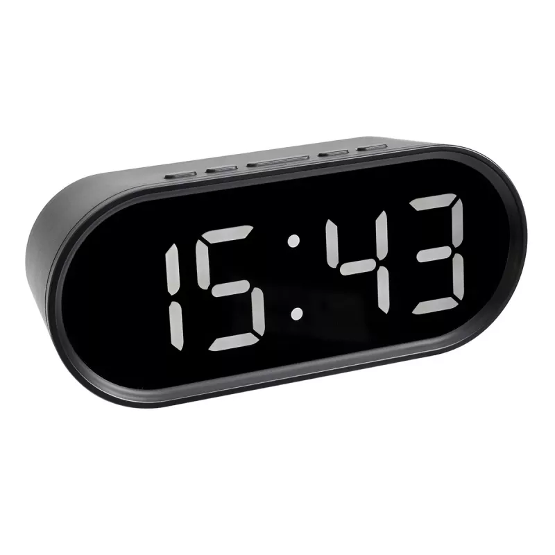 TFA Dostmann digitālais modinātājs ar LED gaismas cipariem, ovāls, melns, 0-50 °C, °F/°C (60.2025.01)