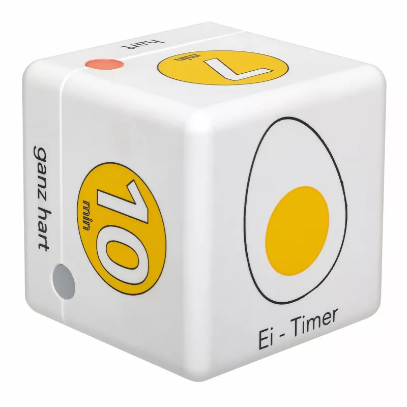TFA Dostmann Cube Timer digitālais virtuves taimeris, balts/dzeltens, atskaites un uzskaites režīms, 99 min 59 sek, LCD, skaņas signāls, 2x AAA komplektā 38.2041.07