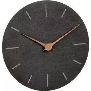 TFA Dostmann 60.3068.10 kvarca sienas pulkstenis 25 cm, šīfera ciparnīca, kluss mehānisms