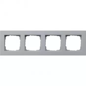 Gira E2 Flat alumīnija 4 vietu rāmītis, iegremdējams, matēts, horizontāls 214255