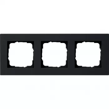 Gira System 55 rāmis 3 vietu, plakans, melns 0213095
