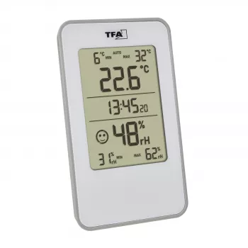 TFA Dostmann 30.5057.02 digitālais termo-higrometrs iekštelpām, balts