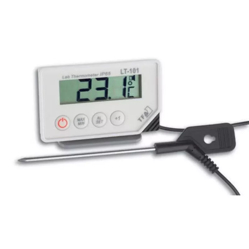 TFA Dostmann 30.1033 digitālais termometrs ar min/maks atmiņu, balts/sudraba
