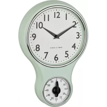 TFA Dostmann 60.3073.20 kvarca mehāniskie sienas pulkstenis 196 mm x 58 mm piparmētru krāsā