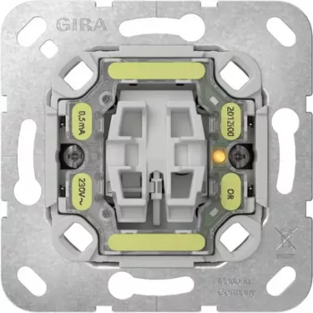 GIRA 313600 spiedpoga ar sarkanu LED indikatoru, ierīkojama (flush-mounted)