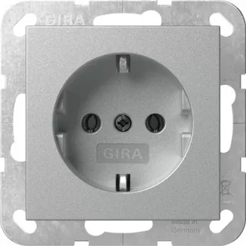 GIRA 418026 SCHUKO kontaktligzda System 55, ierīkojama, alumīnija krāsā
