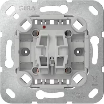 GIRA 383600 pushpoga slēdža ievietojamais mehānisms, 1-polārs pārslēgs, 10 AX, 250 V AC, ierīkojams