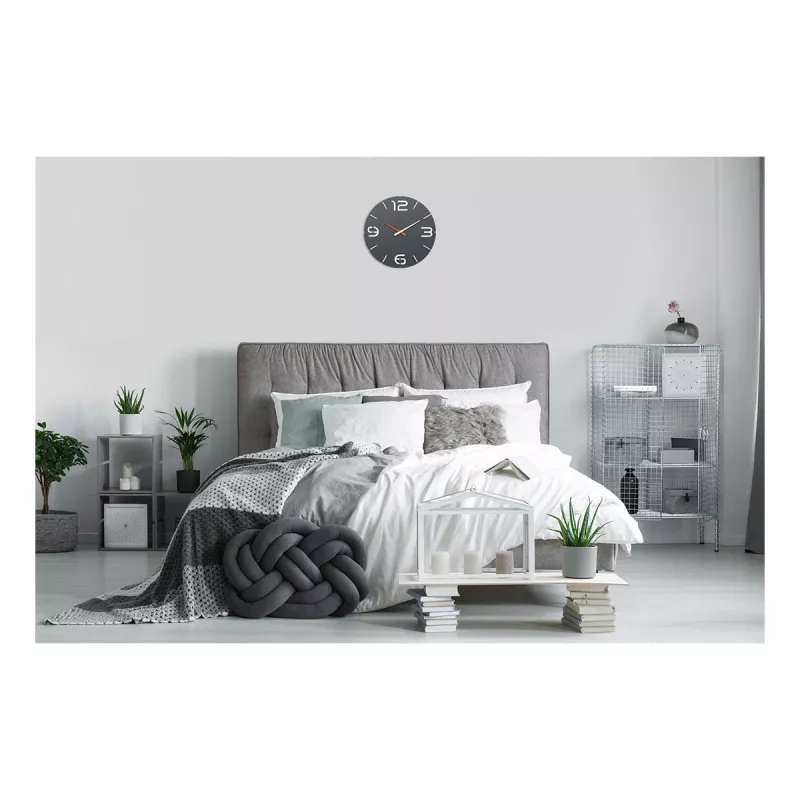 TFA Dostmann Design radio kontrolējamie sienas pulkstenis Contour, melns/balts (60.3536.10)