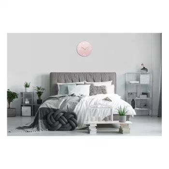 TFA Dostmann Design radio kontrolēti sienas pulkstenis Contour, maigi rozā/balts (60.3536.16)
