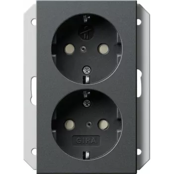 GIRA SCHUKO kontaktligzda 1-vietīga antracīta 273128