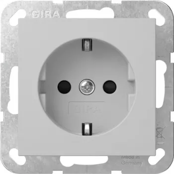 Gira System 55 SCHUKO kontaktligzda ar atlokāmu vāciņu, pelēka 4183015