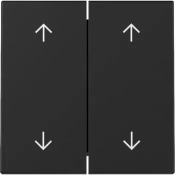 Gira System 55 dubultā klājēja slēdža pārsegs ar bultiņām, matēti melns 3297005