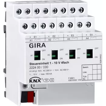 GIRA Control Unit 222400 1-10V 4 kanālu manuālā KNX vadības vienība (222400)