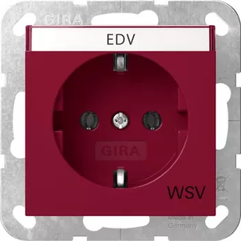 Gira 4457108 SCHUKO kontaktligzda ar atlokāmu vāciņu, System 55, tīri balta spīdīga