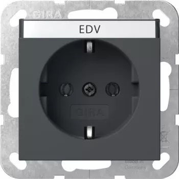 Gira 445728 SCHUKO kontaktligzda ar atlokāmu vāciņu, System 55, antracīta