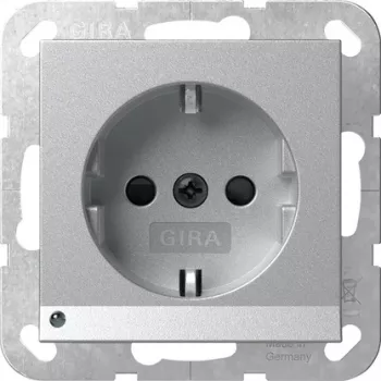 GIRA 417026 SCHUKO kontaktligzda ar LED orientācijas apgaismojumu, System 55