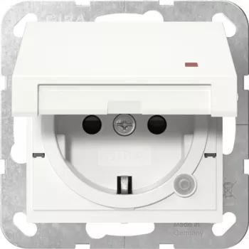Gira System 55 Schuko kontaktligzda ar kontroles LED, tīri balta 455227