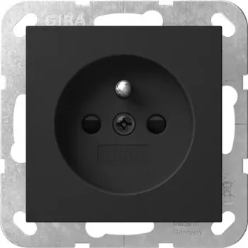 Gira 4485005 Schuko kontaktligzda ar zemējuma tapu un iebūvētu aizsargslēgu, System 55, tīri balta