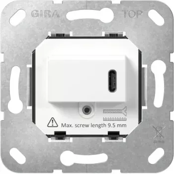 Gira SCHUKO kontaktligzdas ieliktnis ar USB Type C PD, 16 A, 250 V, iekšējai montāžai, melns 236200