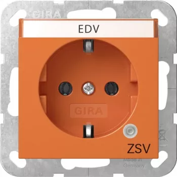 Gira 4452109 SCHUKO kontaktligzda ar kontroles LED un atlokāmu vāciņu, tīri balta spīdīga