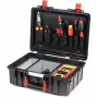 Wiha PAT one Gerätetester-Set VDE-Norm 0701-0702 (47220) pārnēsājamais elektroierīču testeris ar krāsu LCD, Bluetooth, USB-C, Li-Ion akumulatoru, testa vadiem, krokodila spailēm, koferi