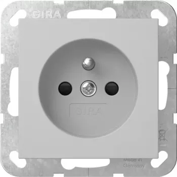 GIRA 4485015 Schuko kontaktligzda ar zemējuma tapu, System 55, tīri balta spīdīga