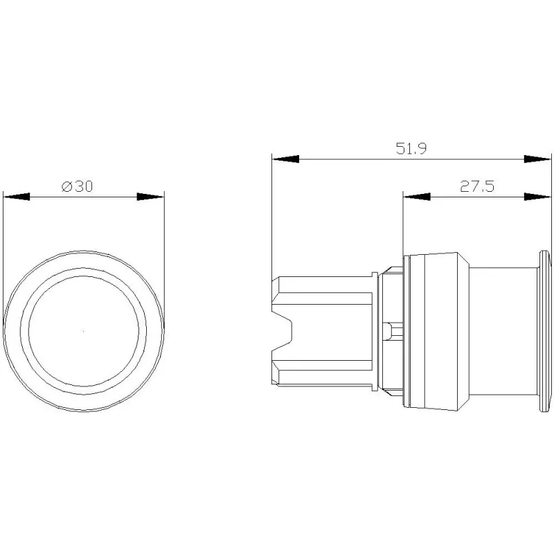 Siemens SIRIUS ACT sēnes formas spiedpogas priekšējais elements, plastmasa, zaļš, 40 mm, momentāna darbība 3SU1000-1AD40-0AA0