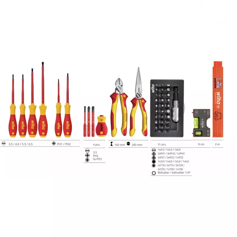 Wiha Basic Set L Electric 46-daļu VDE izolētu instrumentu koferis 47312