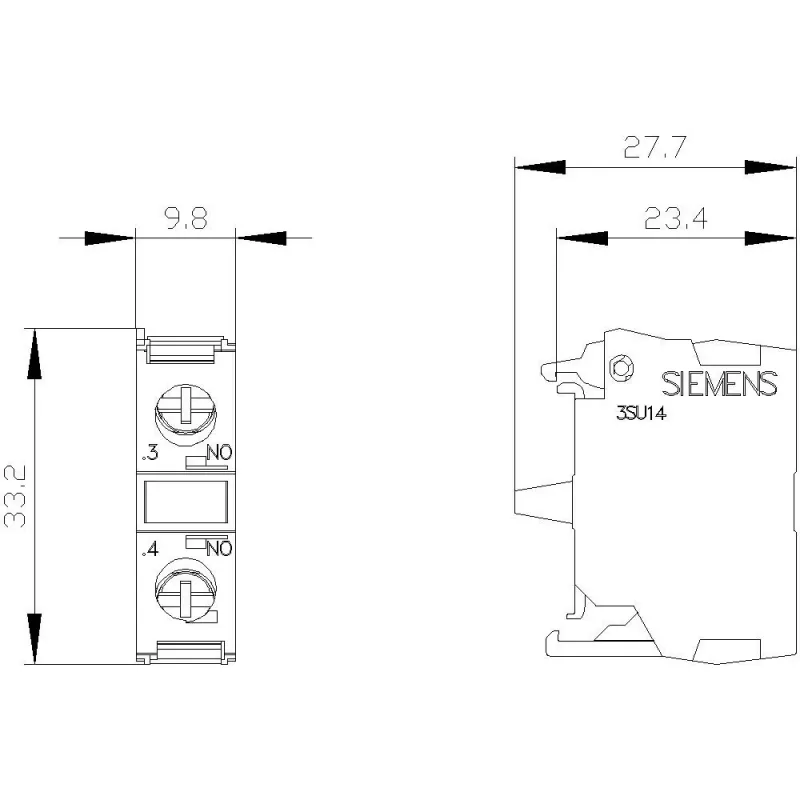 SIEMENS SIRIUS ACT 3SU1400-1AA10-1LA0 Kontaktu modulis, 1 NO, skrūvju spailes, grīdas montāža