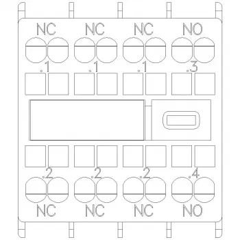 Siemens SIRIUS palīgkontaktu bloks 1NO+3NC, priekšējā montāža, skrūvju spailes, 3RH2911-2HA13