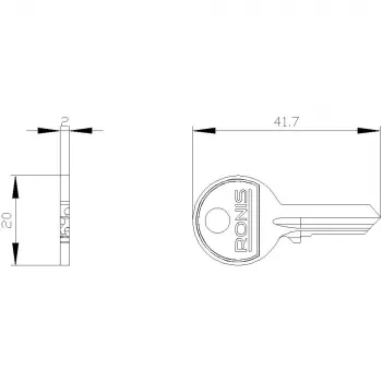 Siemens atslēga atslēgas slēdzim, slēdzenes numurs 455 3SU19500FC800AA0