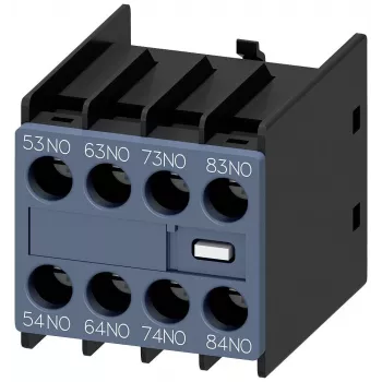 Siemens 3RH2911-1XA40-0MA0 palīgkontaktu bloks, 4 NO, skrūvju spailes, sānu montāža SIRIUS 3RH2/3RT2