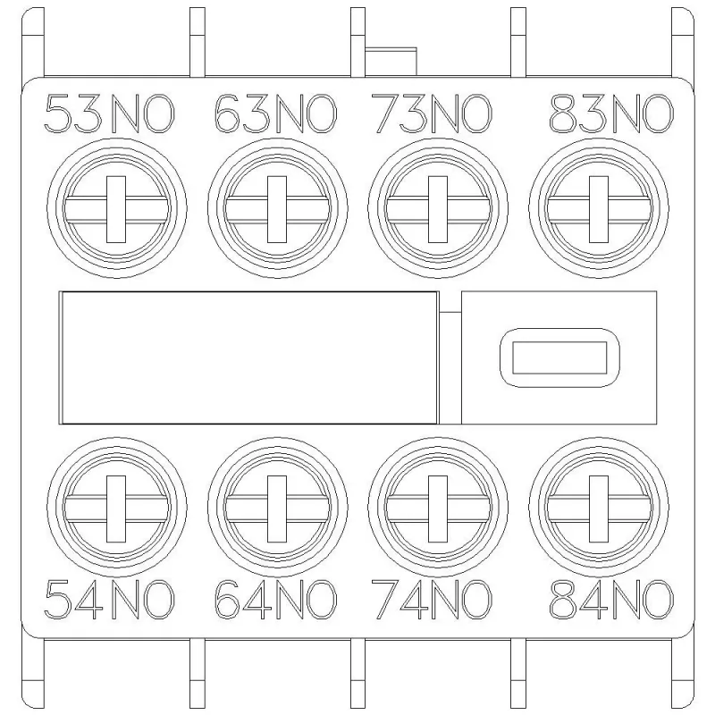 Siemens 3RH2911-1XA40-0MA0 palīgkontaktu bloks, 4 NO, skrūvju spailes, sānu montāža SIRIUS 3RH2/3RT2