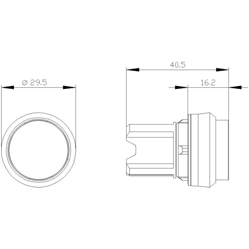 Siemens SIRIUS ACT apgaismojama spiedpogas priekšējais elements, plastmasa, caurspīdīgs, 22mm, melns priekšējais gredzens 3SU1001-0BB70-0AA0