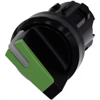 Siemens SIRIUS ACT pārslēga slēdža priekšējais elements, plastmasa, zaļš, 22 mm, 2 pozīcijas, O-I, fiksējošs 3SU1002-2BF40-0AA0