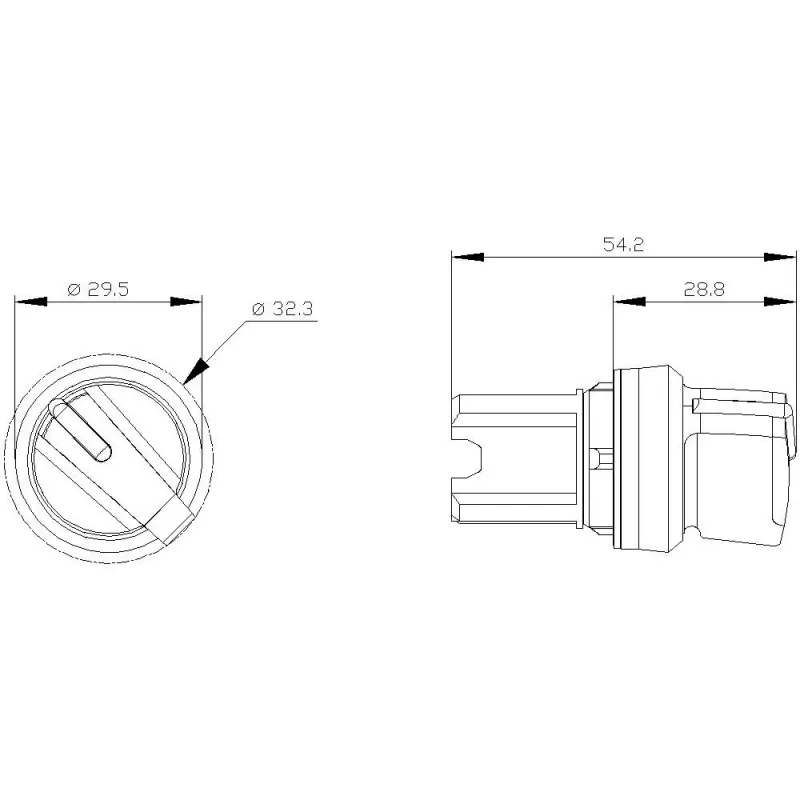 Siemens SIRIUS ACT pārslēga slēdža priekšējais elements, plastmasa, zaļš, 22 mm, 2 pozīcijas, O-I, fiksējošs 3SU1002-2BF40-0AA0
