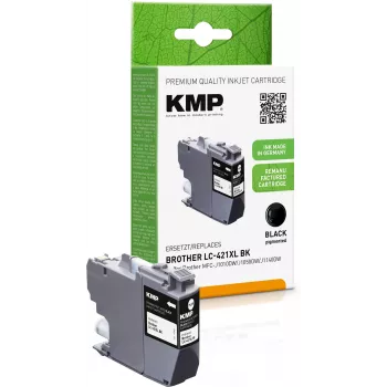 KMP pārstrādāta melna tintes kasetne Brother LC421XLBK (MFC-J1010DW, 500 lappuses, 14 ml) 1548,4001